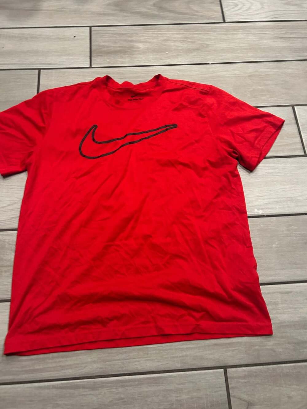 Nike The Nike Tee Size L Red Dri-FIT Swoosh T-Shirt